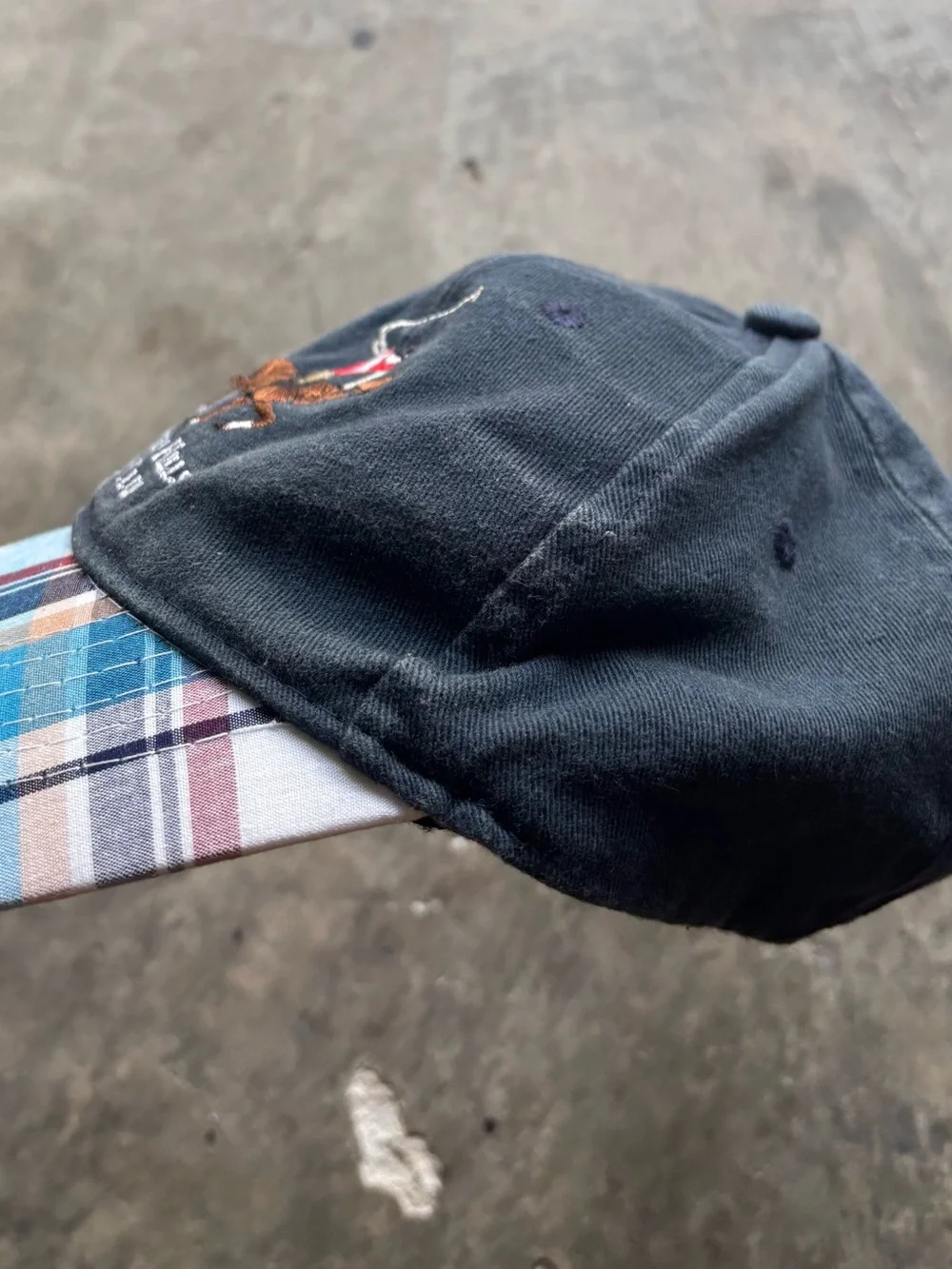 Beverly Hills Polo Club Navy & Plaid Baseball Cap O/S